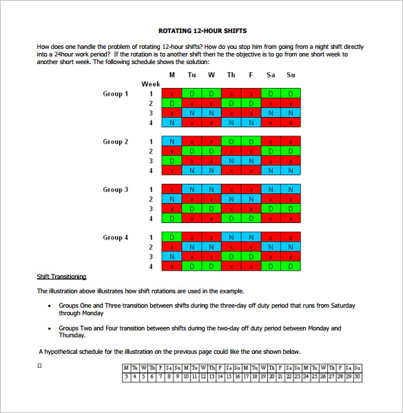 12 Hour Shift Schedule Templates – 9+ Free Word, Excel, PDF Format 12 Hour Shift Schedule Templates – 9+ Free Word, Excel, PDF Format