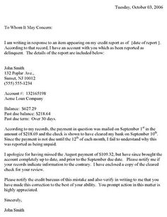 Credit repair letter