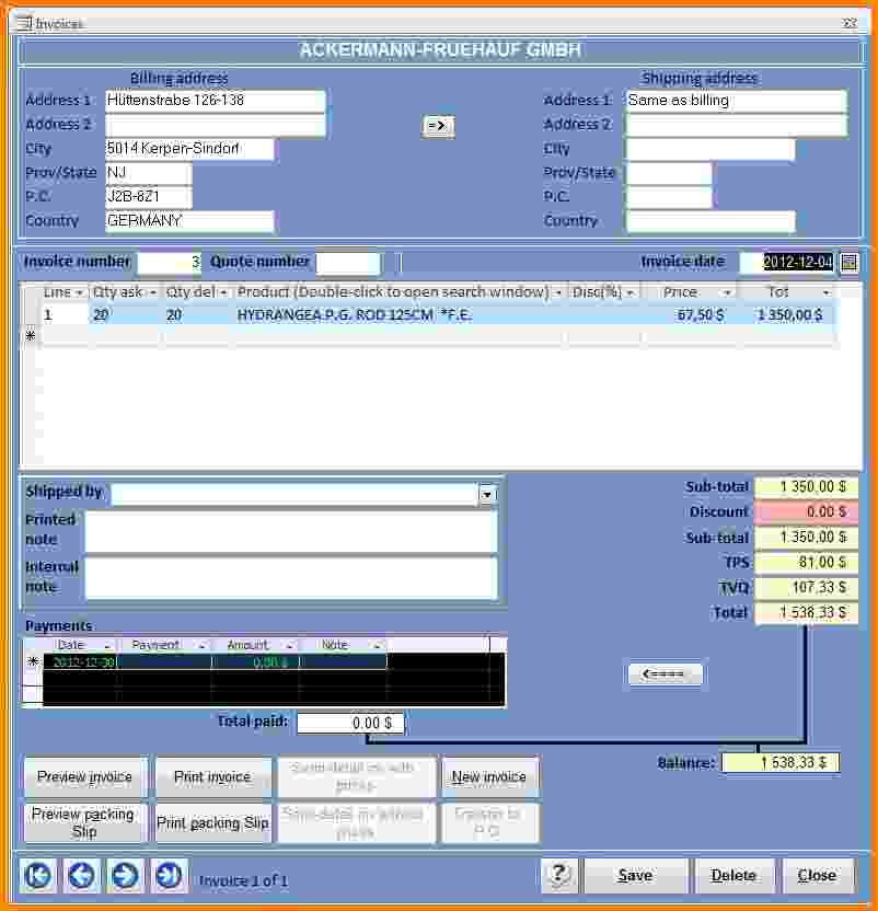 9+ free ms access invoice template | Short paid invoice