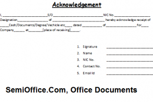 Acknowledgement Receipt Format Free Download Acknowledgement Receipt Format Free Download