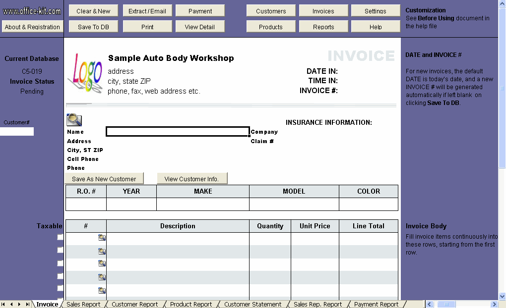 Auto Repair Invoice Template Excel | invoice sample template Auto Repair Invoice Template Excel | invoice sample template