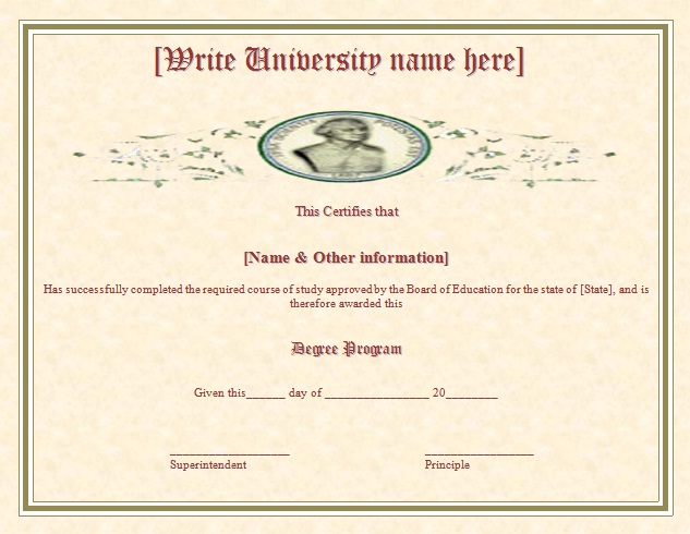 Degree Certificate Template | Samples and Templates Degree Certificate Template | Samples and Templates