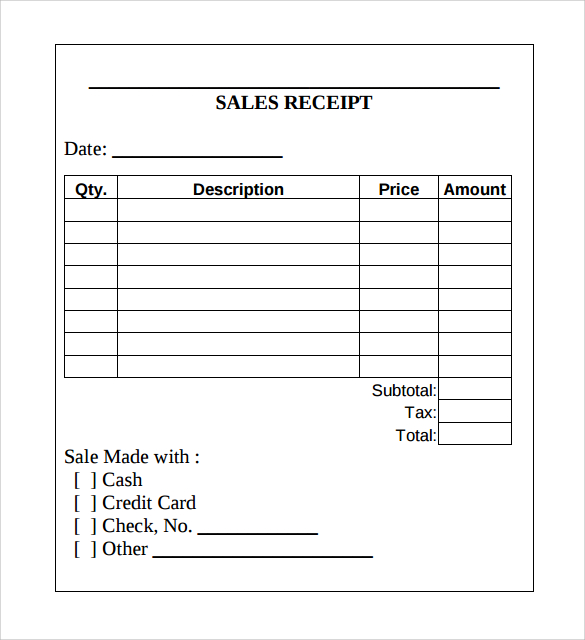 Free Receipt Template | Rent Receipt and Cash Receipt Forms