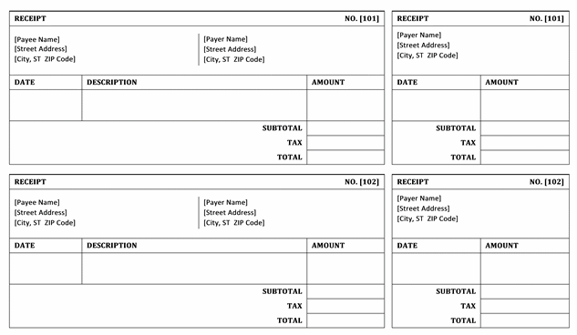Top 4 Layouts For Bill receipt Templates Word Templates, Excel Top 4 Layouts For Bill receipt Templates Word Templates, Excel