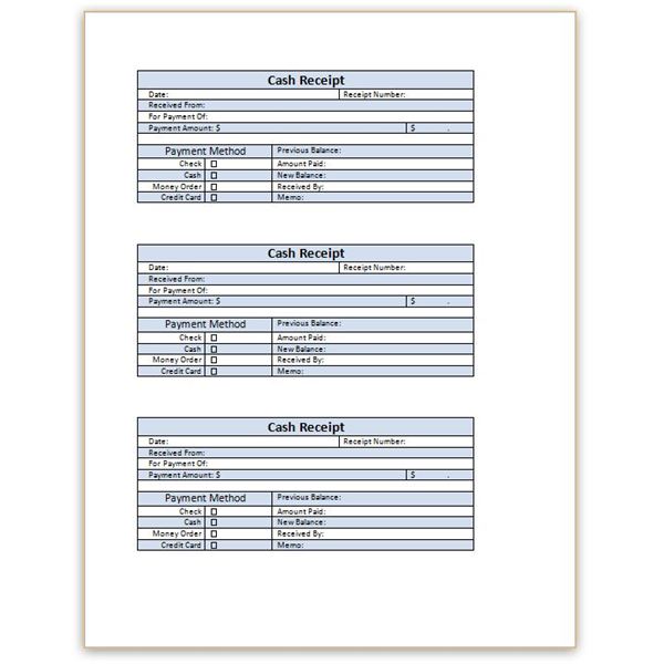 Blank Receipt Template Microsoft Word printable receipt template