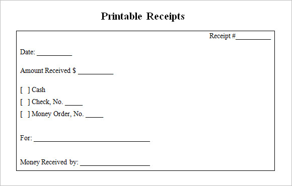 Free Receipt Template | Rent Receipt and Cash Receipt Forms