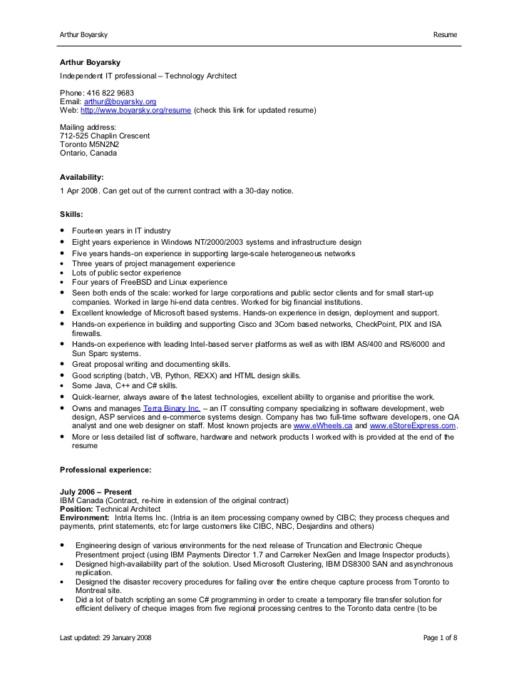 canadian resume format doc