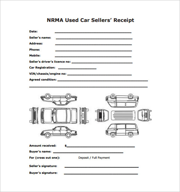 Car Deposit Receipt Template