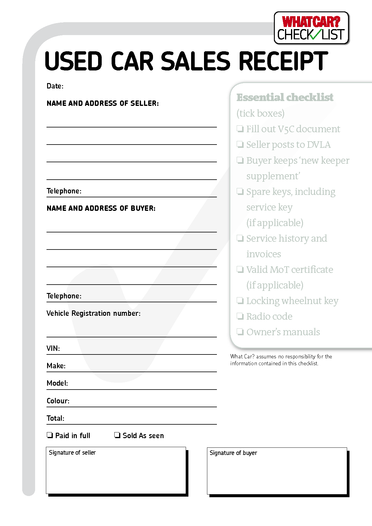 car invoice template