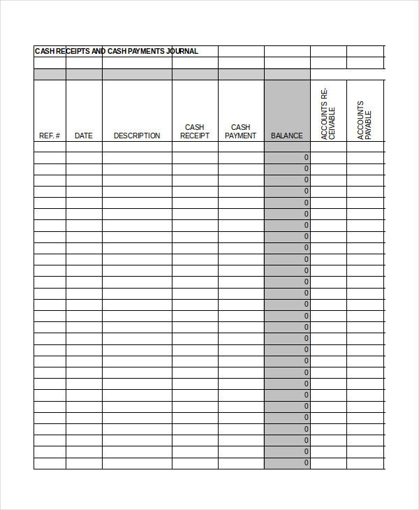 Cash Receipts Journal Form | Journal, Business and General ledger