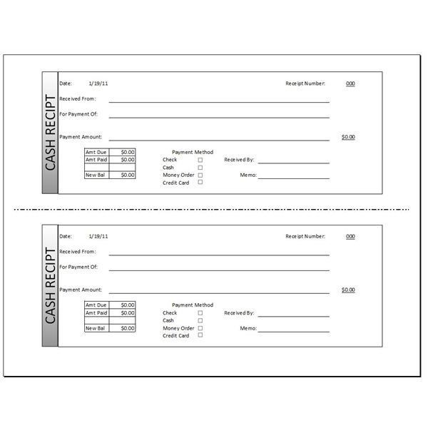 Download a Free Cash Receipt Template for Word or Excel