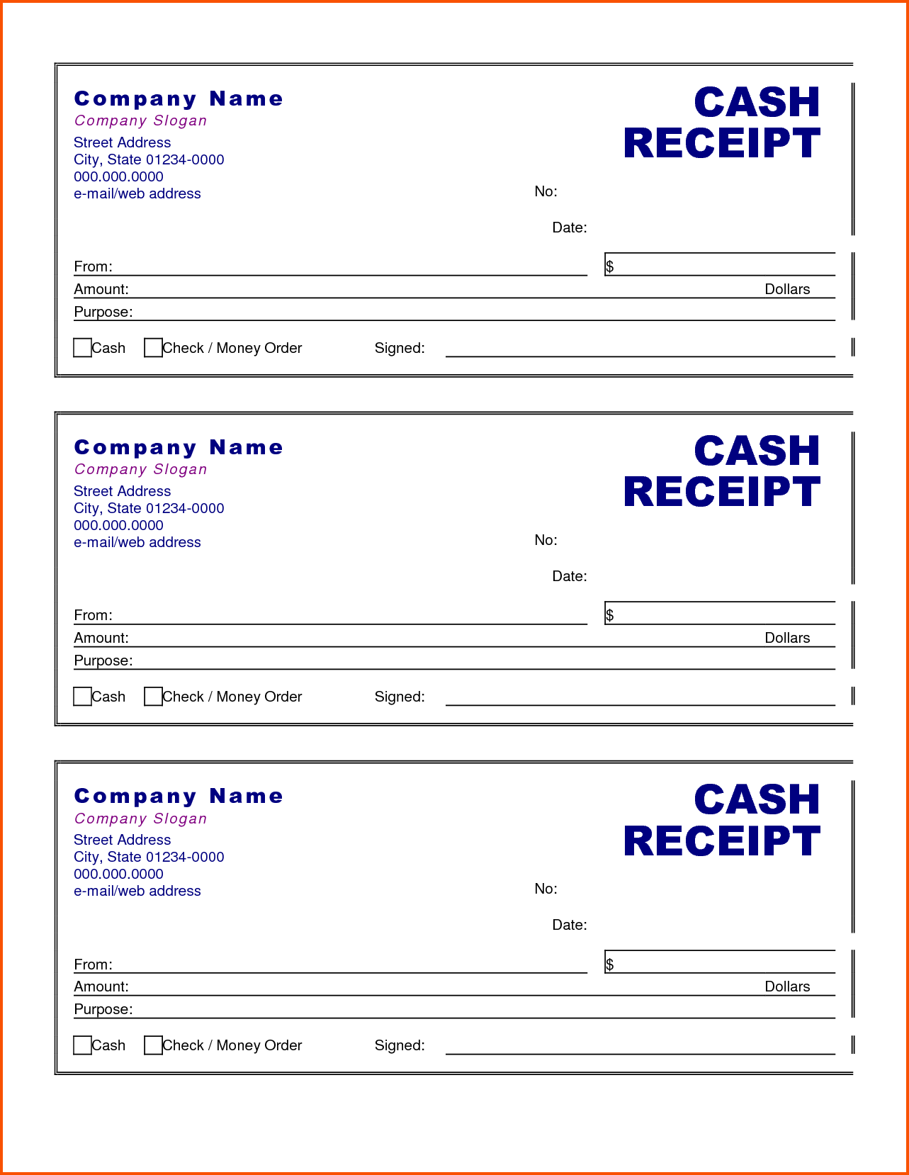 Free Printable Cash Or Money Receipt Template Sample : Vatansun Free Printable Cash Or Money Receipt Template Sample : Vatansun