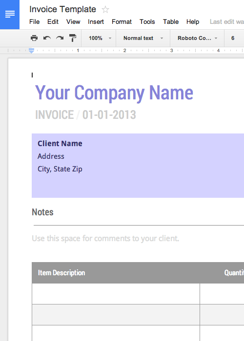 Blank Invoice Template Free for Google Docs Blank Invoice Template Free for Google Docs