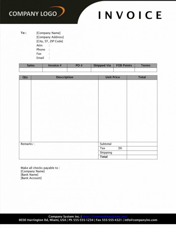 Professional Services Invoice Template Free | Service Invoice 