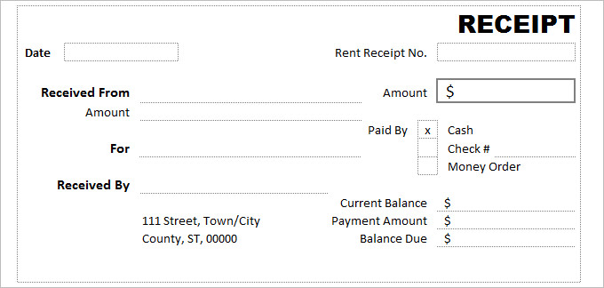 Download a Free Cash Receipt Template for Word or Excel