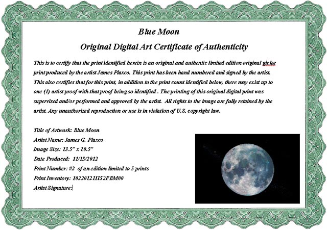 Art Certificate of Authenticity