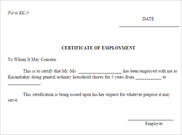 Employment Certificate 36+ Free Word, PDF Documents Download 