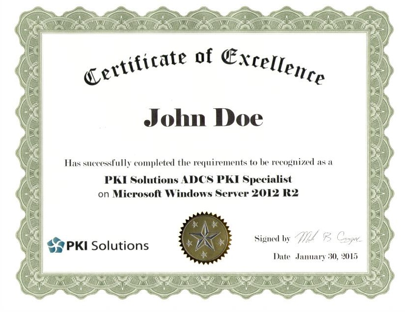 Certificate of Excellence for Students – PKI Solutions Inc. Certificate of Excellence for Students – PKI Solutions Inc.