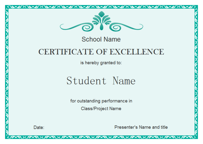 Student Excellent Certificate | Free Student Excellent Certificate Student Excellent Certificate | Free Student Excellent Certificate