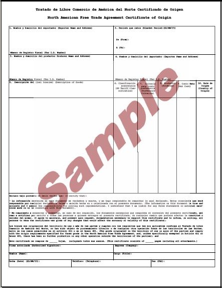 NAFTA (Cert. of Origin) | export.gov