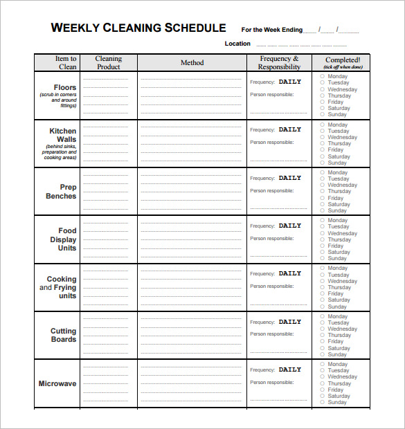 Restaurant Schedule Template 11+ Free Excel, Word Documents 