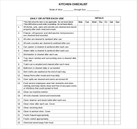 restaurant task list | Restaurant Cleaning Checklist | Signs 