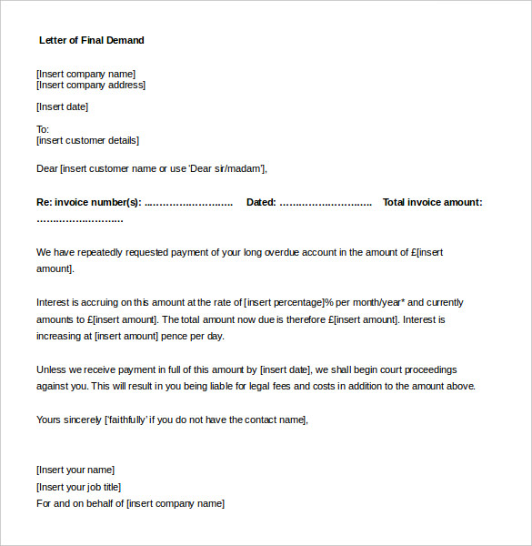 Demand Letter Templates – 15+ Free Word, PDF Documents Download Demand Letter Templates – 15+ Free Word, PDF Documents Download