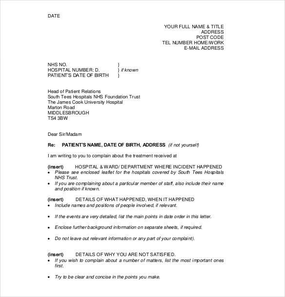 Formal Complaint Letter Template – 10+ Free Word, PDF Documents Formal Complaint Letter Template – 10+ Free Word, PDF Documents