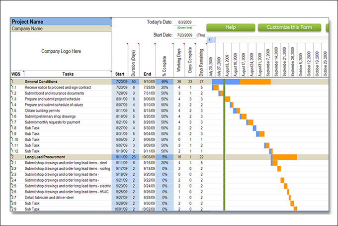 Construction Schedule Templates – 12+ Free Word, Excel, PDF Format 