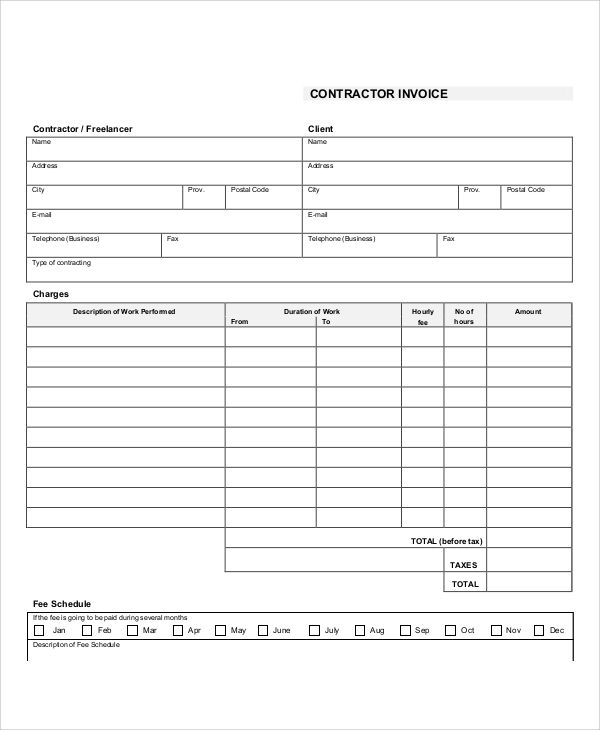 Sample Contractor Invoice 9+ Examples in PDF, Word, Excel Sample Contractor Invoice 9+ Examples in PDF, Word, Excel