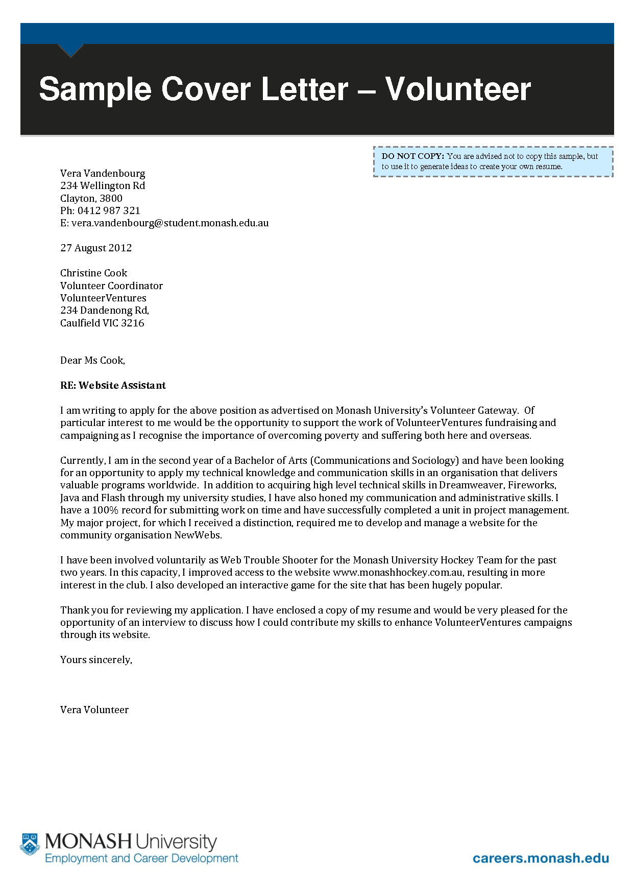 Amazing Volunteer Cover Letter Example 67 On Doc Cover Letter 
