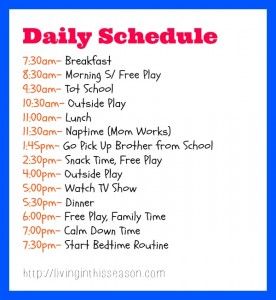 Daily Schedule | Domesticity at its finest!