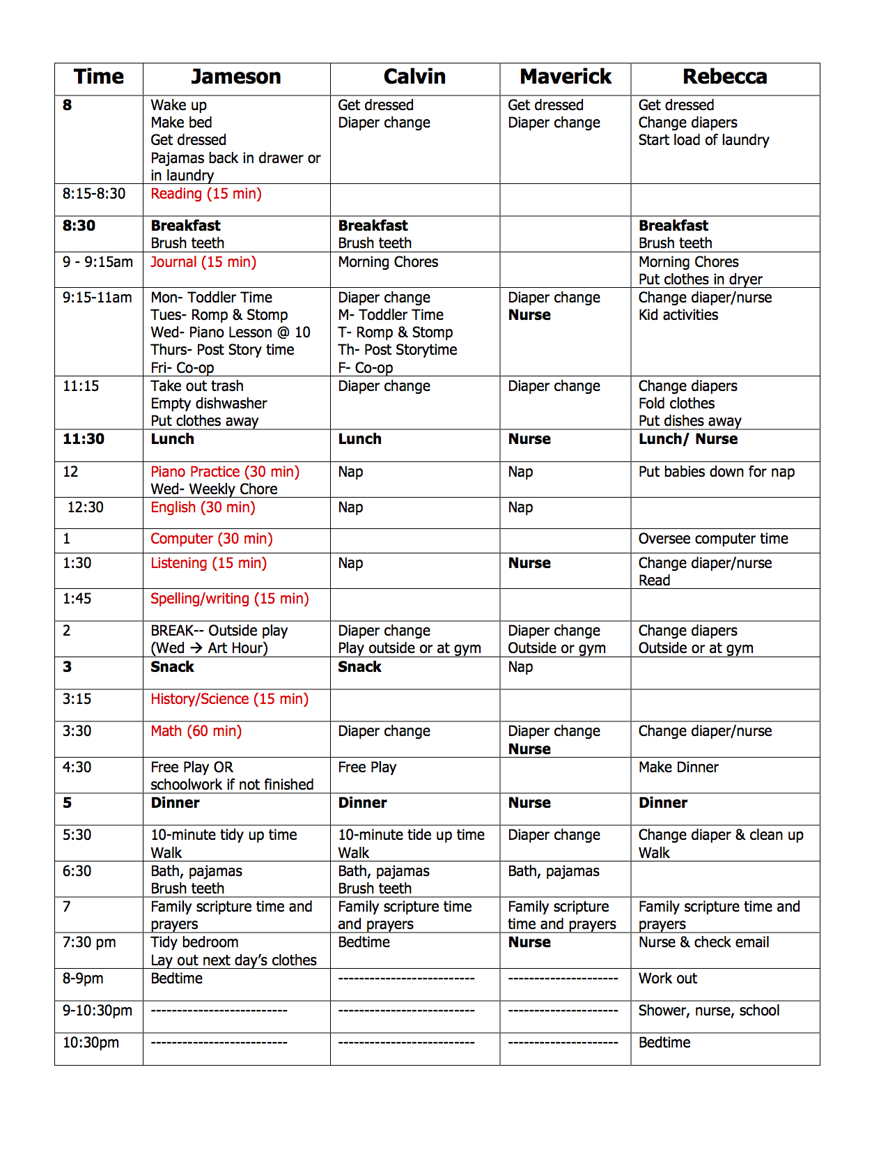 Reading the Daily Schedule with Your Child YouTube