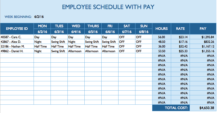 Free Daily Schedule Templates for Excel Smartsheet