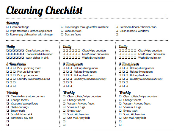 Daily Weekly Monthly Cleaning Checklist | cleaning | Pinterest 