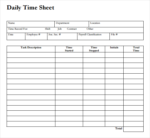 Daily Time Sheet Form | Free printable, House cleaning checklist Daily Time Sheet Form | Free printable, House cleaning checklist