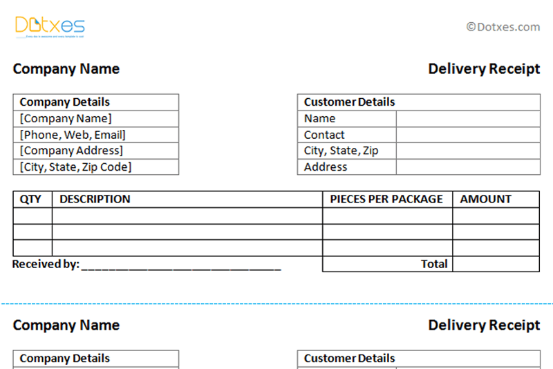 delivery receipt template word delivery receipt template word