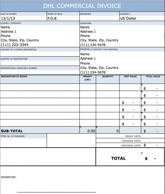 Dhl Invoice Template | invoice example Dhl Invoice Template | invoice example