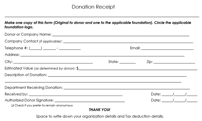 Donation Receipt Template 12 Free Samples in Word and Excel Donation Receipt Template 12 Free Samples in Word and Excel