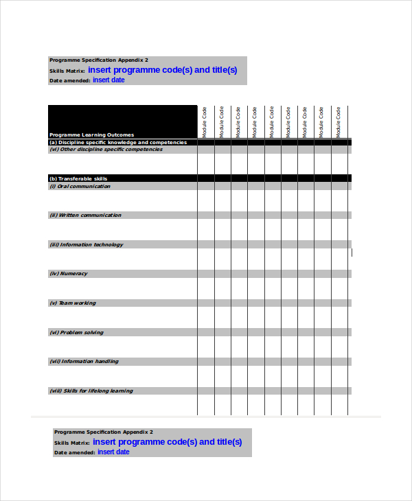 Excel Matrix Template 6+ Free Excel Documents Download | Free Excel Matrix Template 6+ Free Excel Documents Download | Free