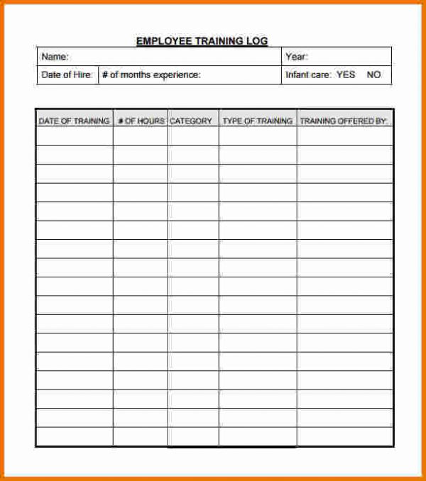 Employee Training Record Template Excel printable receipt template