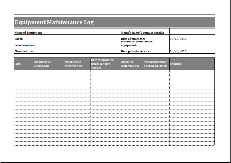 Maintenance Schedule Template will help you keep track of your Maintenance Schedule Template will help you keep track of your