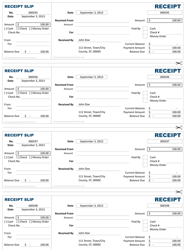 Simple Receipt Template for Excel Simple Receipt Template for Excel