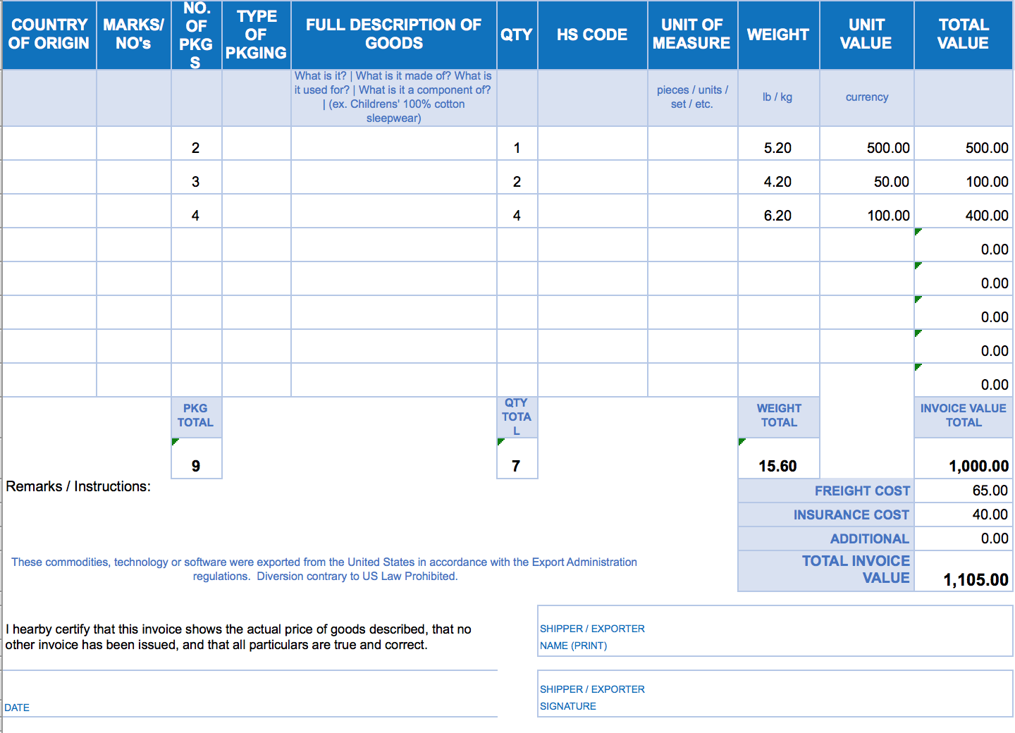 Simple Receipt Template for Excel