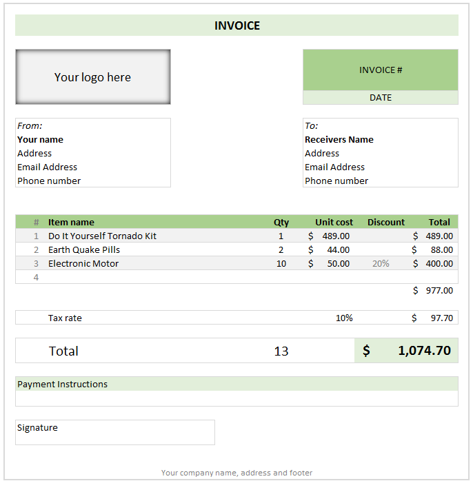 Free Excel Invoice Templates Smartsheet