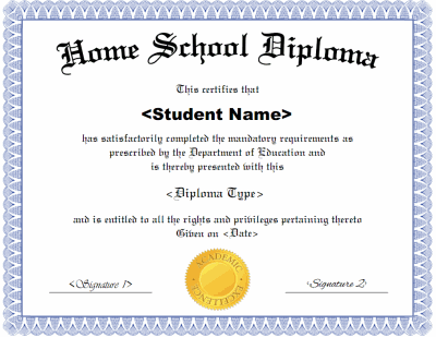 Homeschool Diploma Template Homeschool Diploma Template