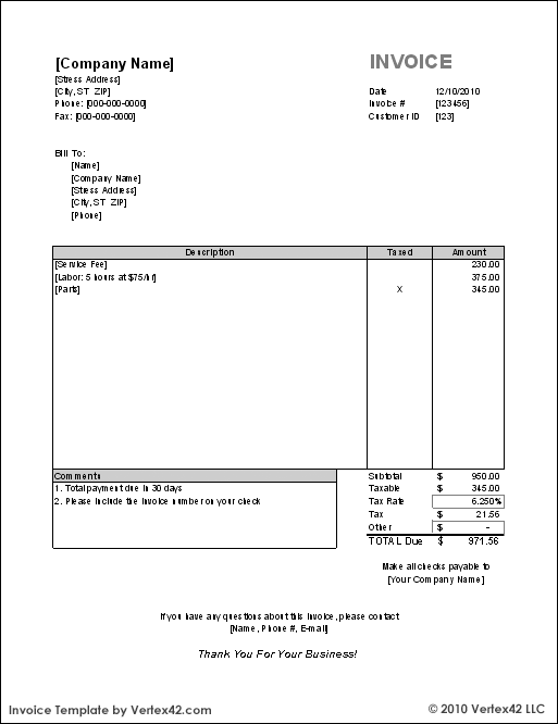 Invoice Template Excel Free Invoice Template For Excel Sheikha Rafme