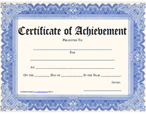 achievement formal Award Certificate printable blank