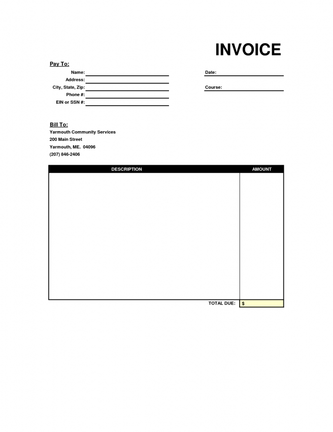 Invoice Template In Word Format | printable invoice template
