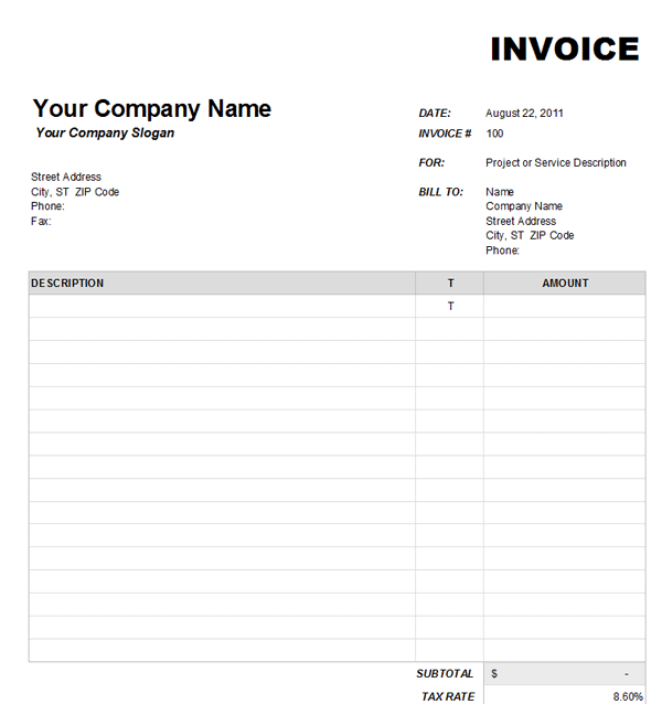 Printable Invoice Templates Printable Invoice Templates